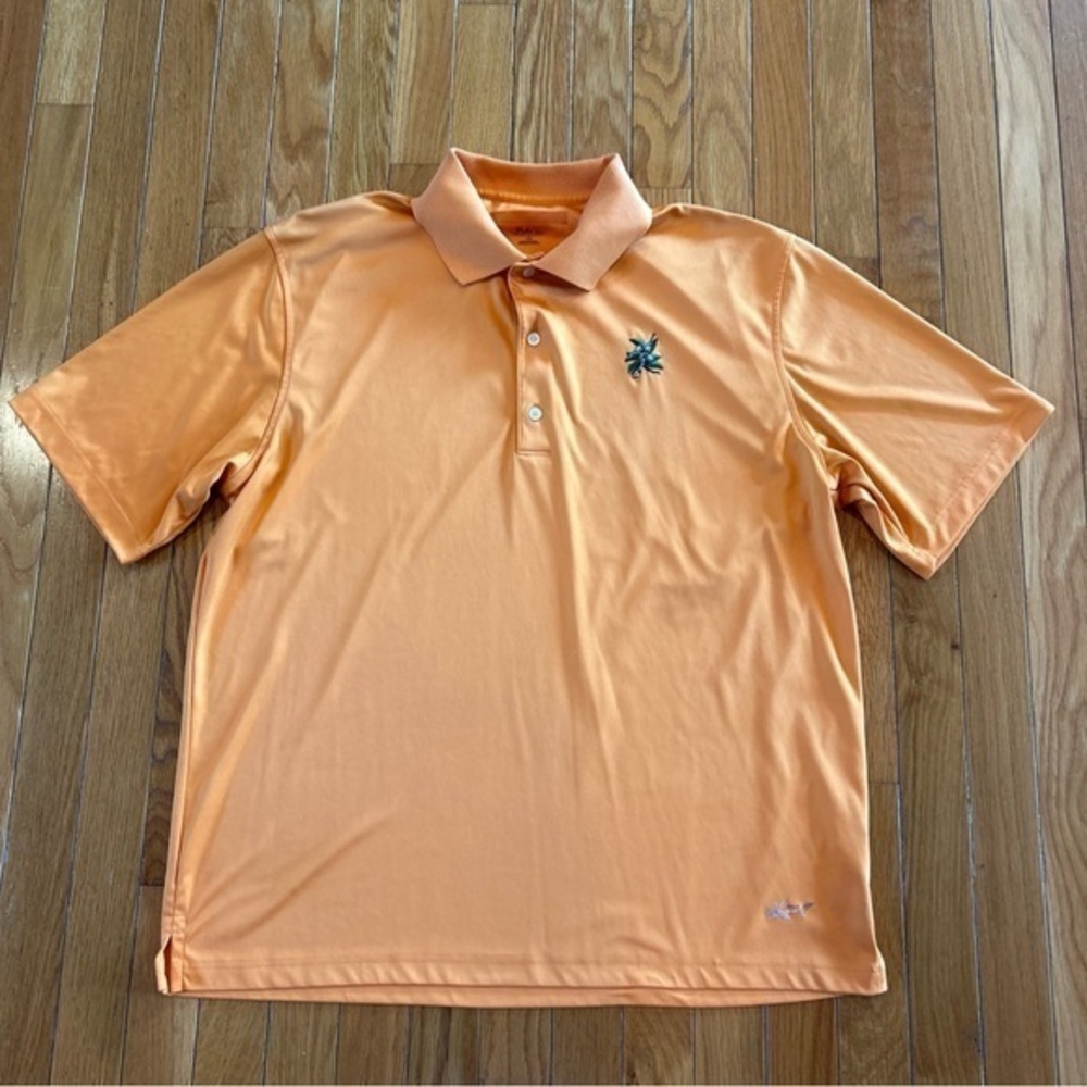 Laurel Valley Microfiber Golf Polo Shirt Solid Orange Mens Size Large Logo